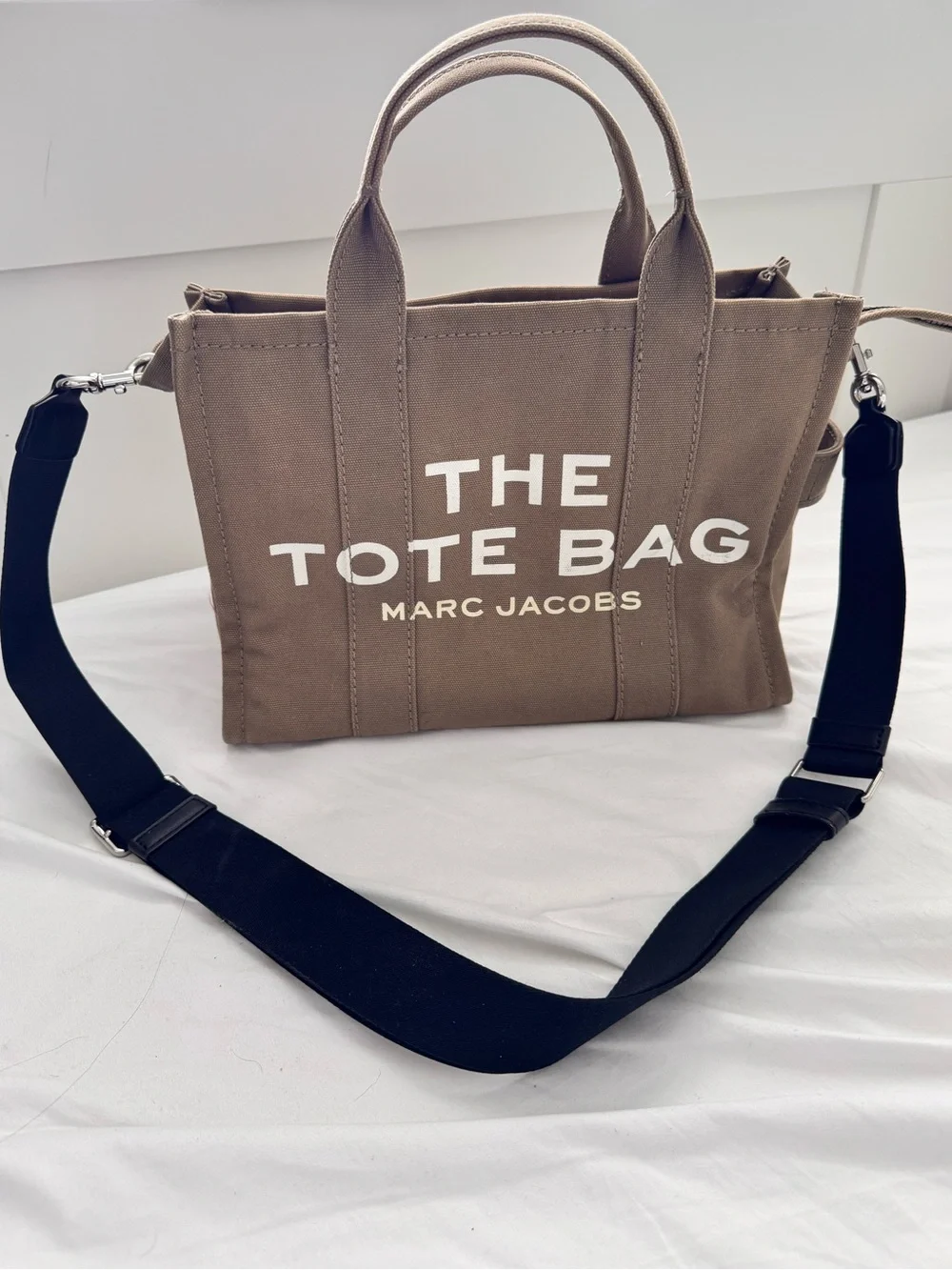 Marc Jacobs Army Green Canvas Tote Bag with Black Strap